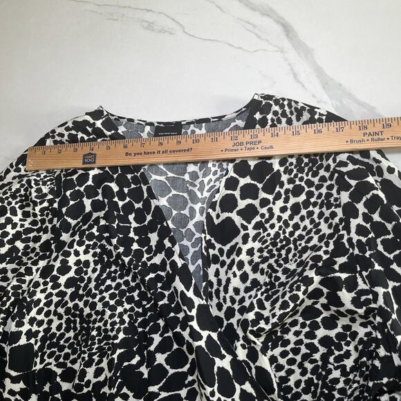 Who What Wear Top Womens Plus Sz 4X Swirling Leopard Peplum Wrap Tie Blouse NWT - Picture 5 of 15